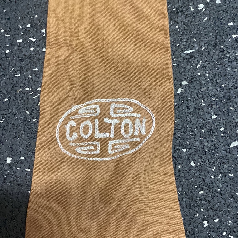 Vintage Neck Tie, Embroidered, Handmade, Colton